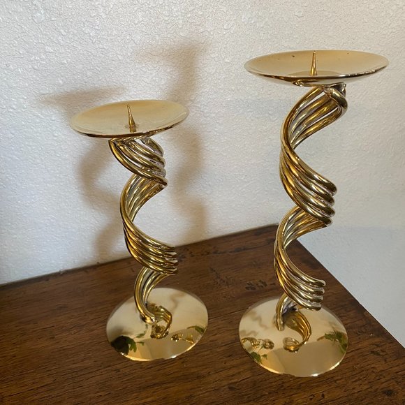 Other - Brass Twisted Candleholders